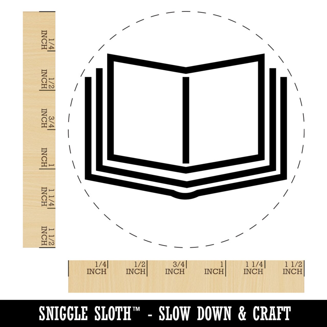 Open Book Reading Symbol Self-Inking Rubber Stamp for Stamping Crafting Planners